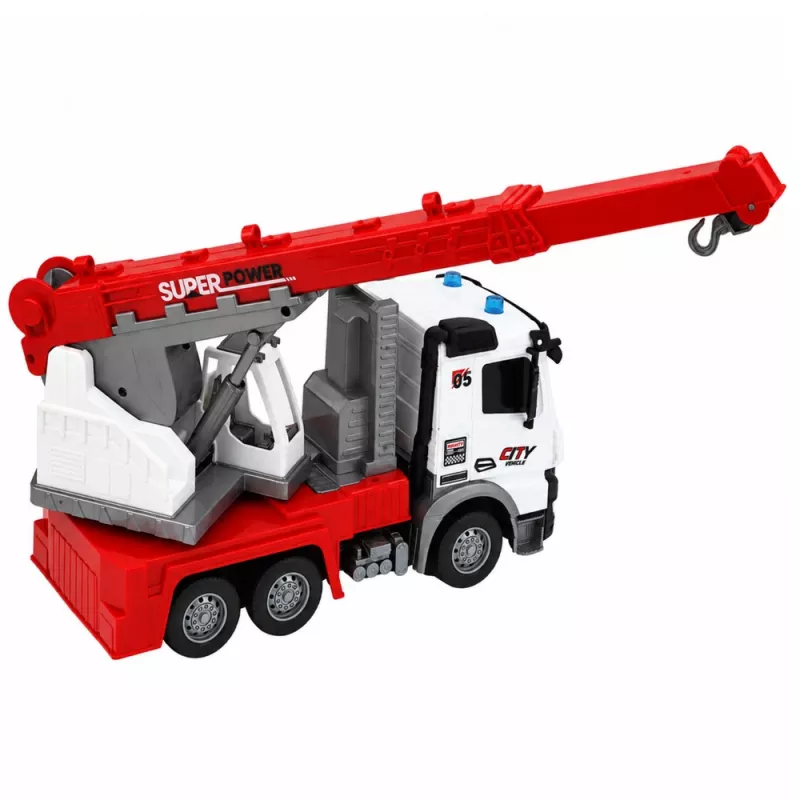 LEAN TOYS nuotolinio valdymo krano sunkvežimis RC pasukamas besisukantis kranas 1:14
