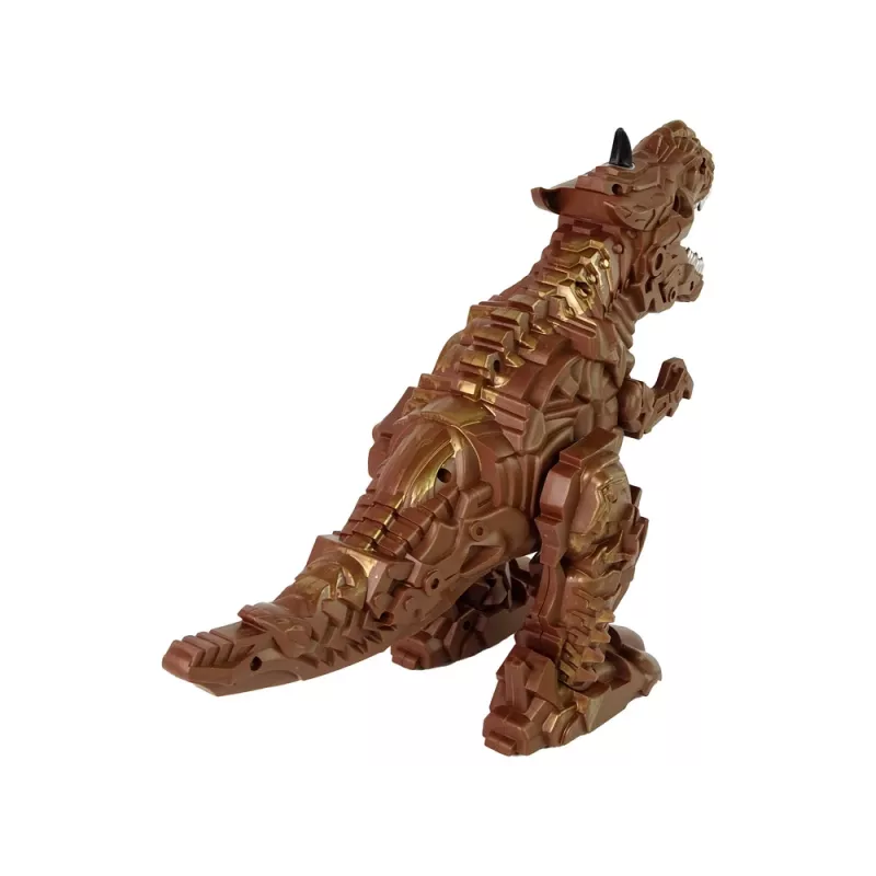 LEAN TOYS nuotoliniu valdymu dinozauras su garo projektoriumi, rudas