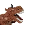 LEAN TOYS nuotoliniu valdymu dinozauras su garo projektoriumi, rudas