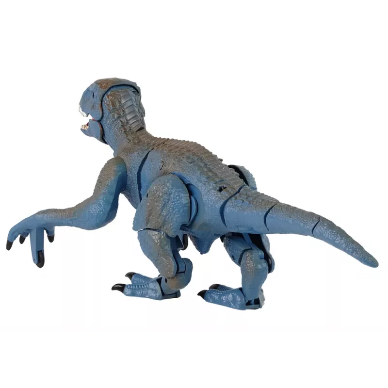 LEAN TOYS nuotoliniu valdymu valdomas dinozauras Velociraptor su garsu ir riaumojimu, mėlynas