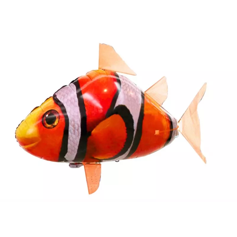 LEAN TOYS nuotoliniu valdymu valdoma žuvis R/C klounžuvė oranžinis skraidantis balionas