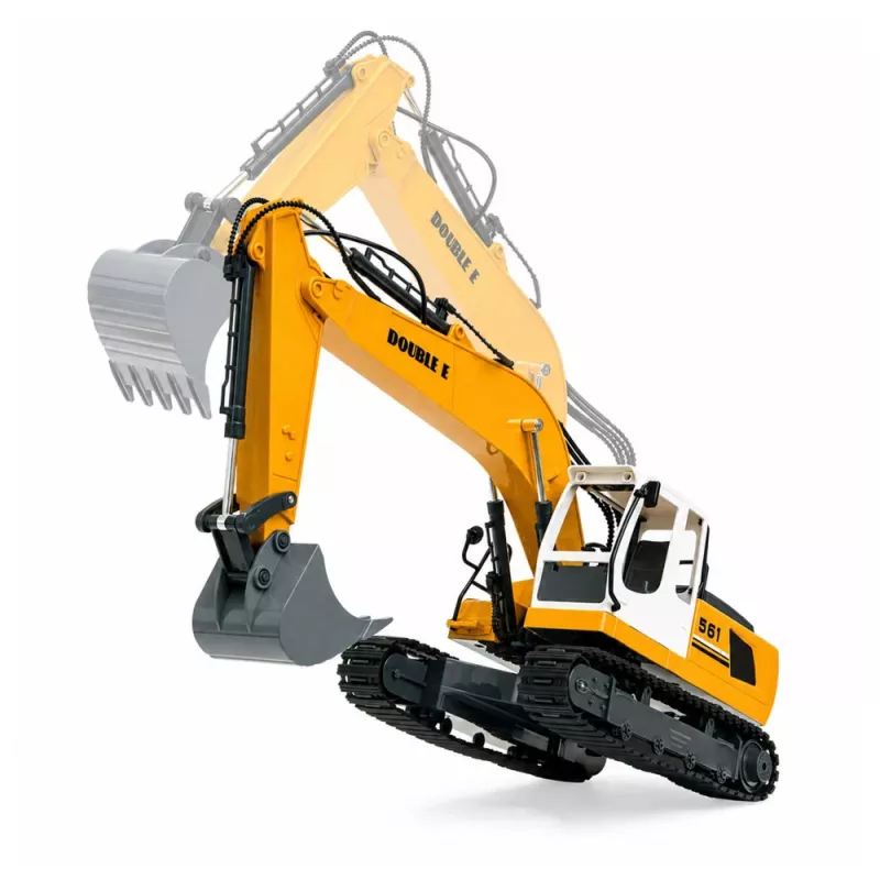 LEAN TOYS nuotoliniu valdymu RC vikšrinis ekskavatorius su šviesomis ir garsais, geltonas, 1:16