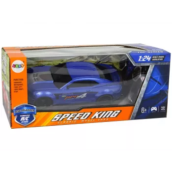 LEAN TOYS nuotoliniu būdu valdomas sportinis automobilis 1:24 lenktyninis su mėlynais tonuotais langais
