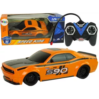 LEAN TOYS nuotolinio valdymo sportinis automobilis 1:24 lenktyninis oranžinis 27 MHz Pilot