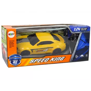 LEAN TOYS nuotoliniu valdymu sportinis automobilis 1:24 lenktyninis geltonas su tonuotais langais