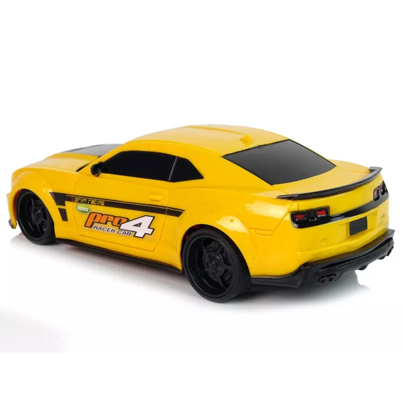 LEAN TOYS nuotoliniu valdymu sportinis automobilis 1:24 lenktyninis geltonas su tonuotais langais