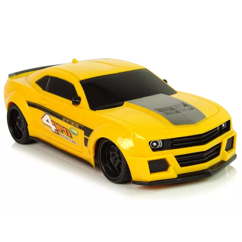 LEAN TOYS nuotoliniu valdymu sportinis automobilis 1:24 lenktyninis geltonas su tonuotais langais