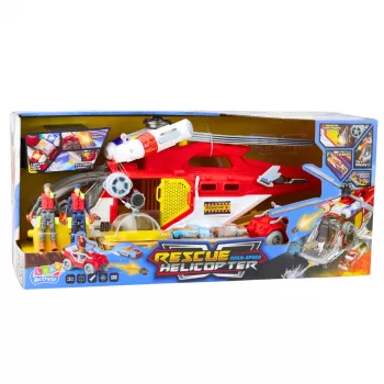 LEAN TOYS Gelbėjimo sraigtasparnis su daugiafunkciais priedais, šviesomis ir garsais