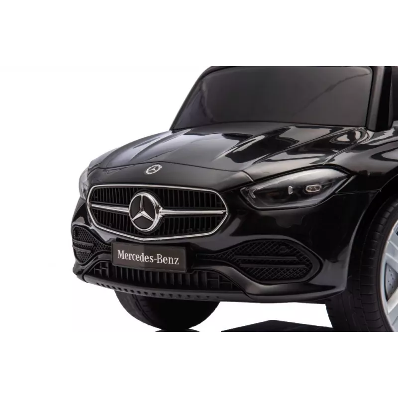 LEAN TOYS Važinėjamas automobilis su stūmikliu Mercedes 3in1 Juodas