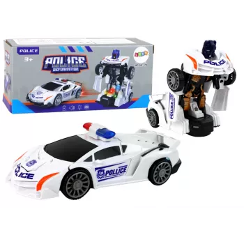 LEAN TOYS Robot Car Police White 2in1 Transformation