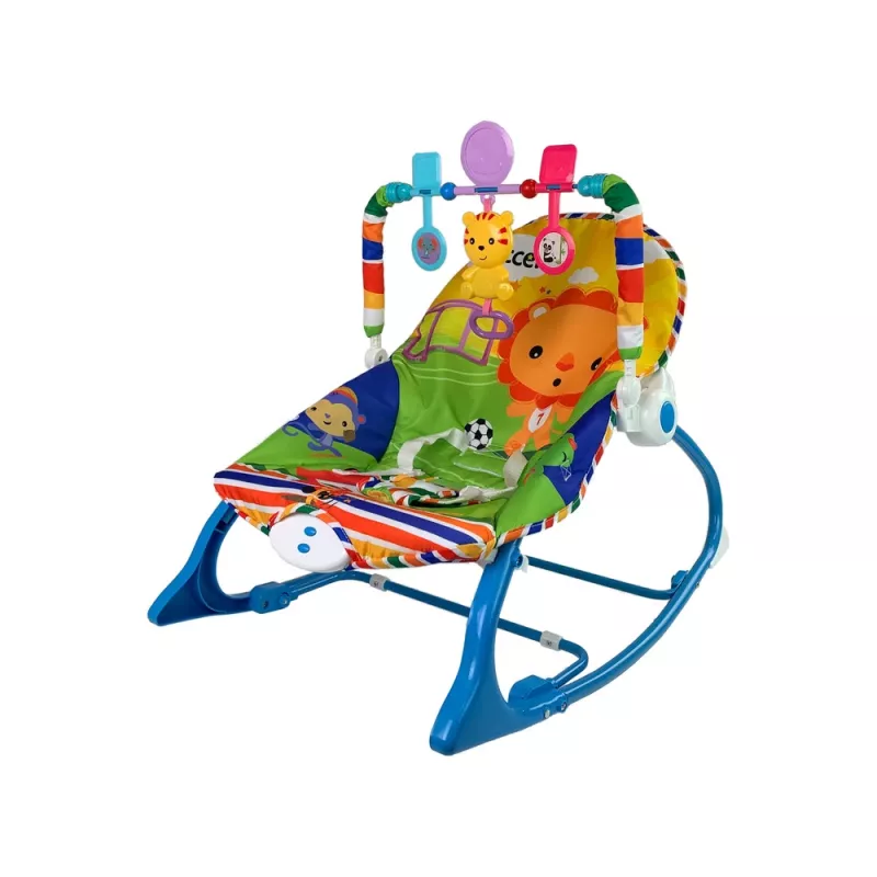 LEAN TOYS Sūpynės 2viename Mėlynas Tigras Garsai Vibracija