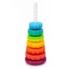 LEAN TOYS Rotating Pyramid Tower Sorter Rainbow Puzzle 36cm 6 Pieces