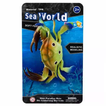 LEAN TOYS Rubber Crab Figurine Stretchable Realistic Sea Animal 19cm