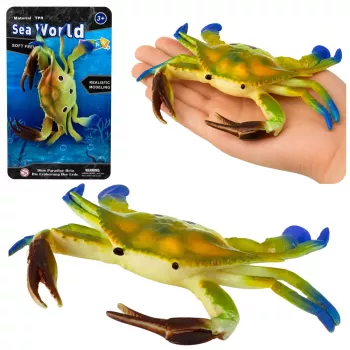 LEAN TOYS Rubber Crab Figurine Stretchable Realistic Sea Animal 19cm
