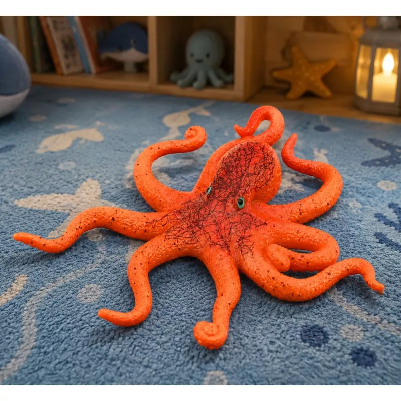 LEAN TOYS guminis aštuonkojis figūrėlė, tampri, realistiškas jūros gyvūnas, 12 cm