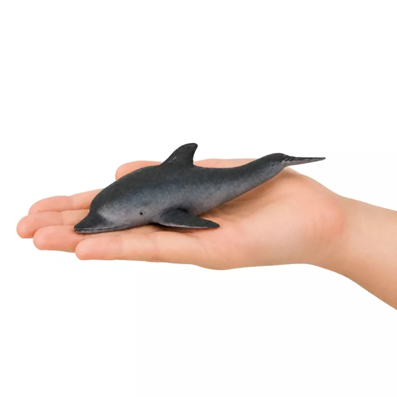 LEAN TOYS guminis jūros delfino figūrėlė, minkšta, realistinė, TPR, tamsiai pilka, 17,5 cm