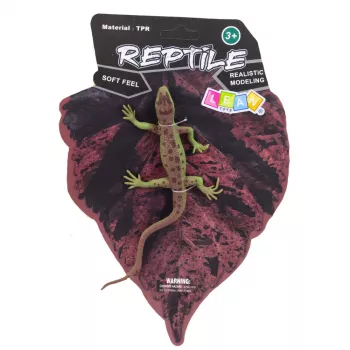 LEAN TOYS Smėlio driežo guminė figūrėlė, tampri, realistinė, 15 cm