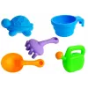 LEAN TOYS Smėlio ir vandens stalas su formelėmis, kastuvėliu, grėbliuku ir debesėlio formele - įvairiaspalvis