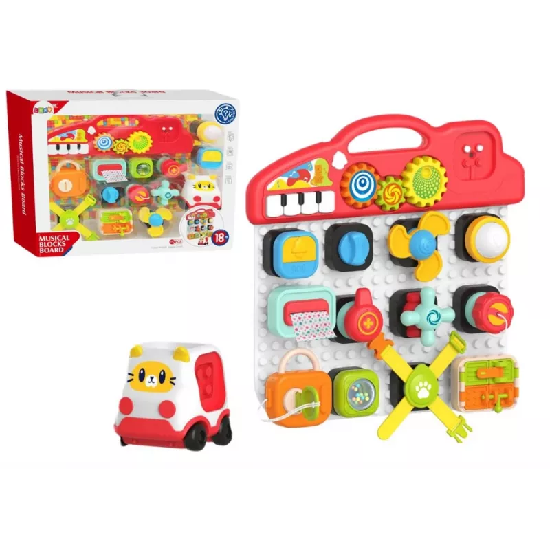 LEAN TOYS Sensorinė lenta vaikams, edukacinis skydelis, interaktyvus pianinas