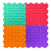 LEAN TOYS Sensorinio tako dėlionės plytelės, įvairios struktūros, spalvos, 24,5 cm, 10 vnt.
