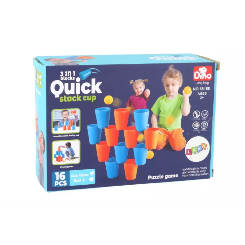 LEAN TOYS Sensorinis specialiai sukurtas puodelio dugnas žaidimų puodeliams 3in1 kūrybinis 16 dalių galvosūkis