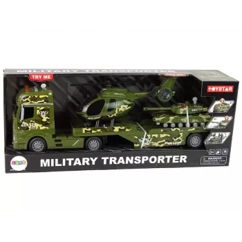 LEAN TOYS Rinkinys Karinis Tankas Friction Drive Sraigtasparnis Sunkvežimis