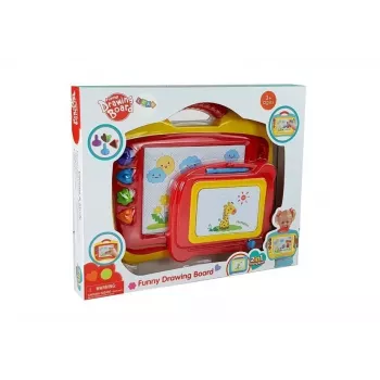 LEAN TOYS 2 magnetinių piešimo lentelių rinkinys su antspaudais - mėlyna ir geltona
