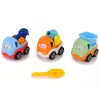 LEAN TOYS 3 statybinių mašinų rinkinys išardymui + atsuktuvas: betono maišyklė, kranas, savivartis