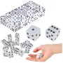 LEAN TOYS Klasikinių kauliukų rinkinys 1-6 Balti 100 vnt.