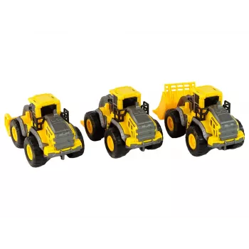 LEAN TOYS Statybinių transporto priemonių rinkinys 3 geltoni modeliai