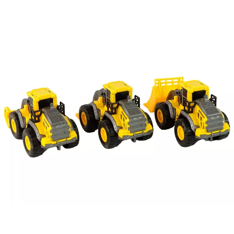LEAN TOYS Statybinių transporto priemonių rinkinys 3 geltoni modeliai