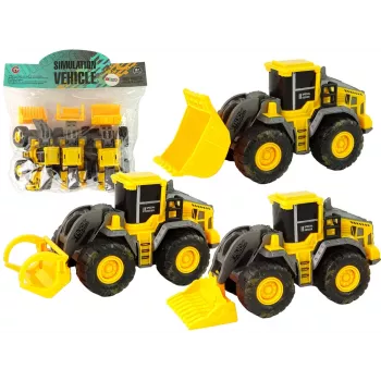 LEAN TOYS Statybinių transporto priemonių rinkinys 3 geltoni modeliai