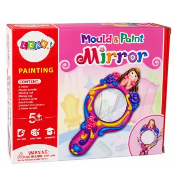LEAN TOYS Kūrybinių plastikinių veidrodžių formų ir gipso dažų rinkinys