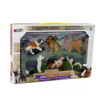LEAN TOYS Šunų figūrėlių rinkinys Šunų veislės 6 elementai