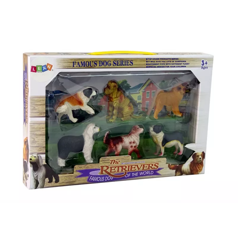 LEAN TOYS Šunų figūrėlių rinkinys Šunų veislės 6 elementai