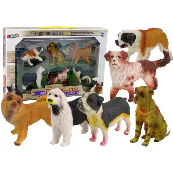 LEAN TOYS Šunų figūrėlių rinkinys Šunų veislės 6 elementai