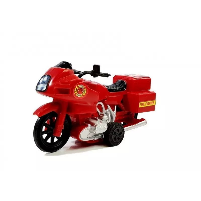 LEAN TOYS Ugniagesių transporto priemonių rinkinys: automobilis, sraigtasparnis, motociklas su šviesomis ir garsais