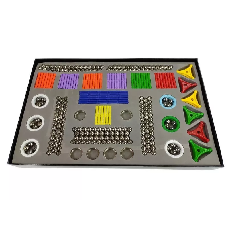 LEAN TOYS Magnastix magnetinių kaladėlių rinkinys 560 + lenta