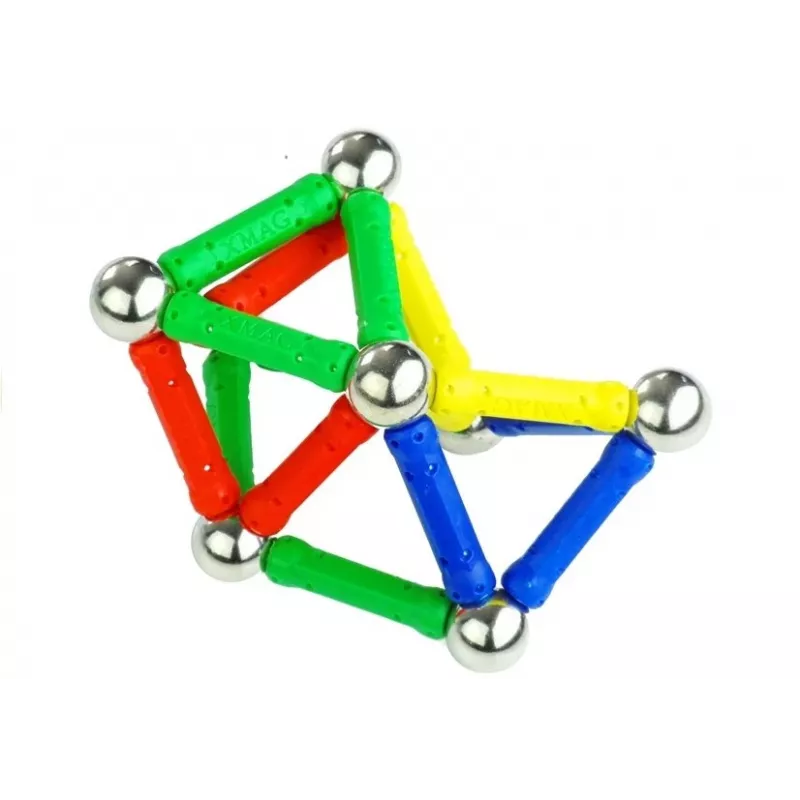 LEAN TOYS Magnastix magnetinių kaladėlių rinkinys 560 + lenta