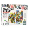 LEAN TOYS Magnetinių konstrukcinių blokelių rinkinys su kamuoliuko trasa, spalvingas, 98 vnt.
