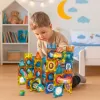 LEAN TOYS Magnetinių konstrukcinių blokelių rinkinys su kamuoliuko trasa, spalvingas, 98 vnt.