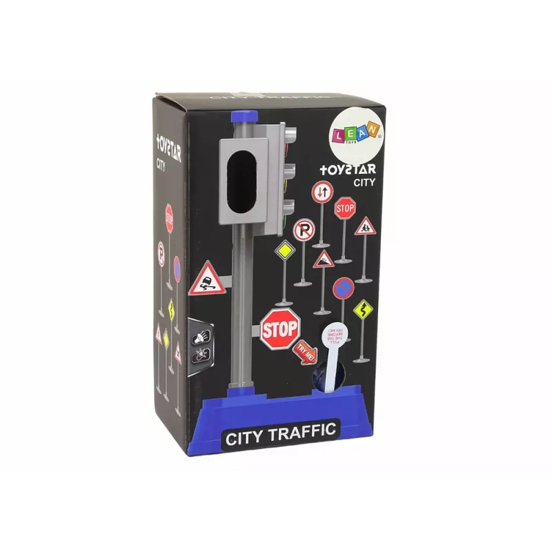 LEAN TOYS Kelių ženklų rinkinys su šviesomis ir garsais 23 cm