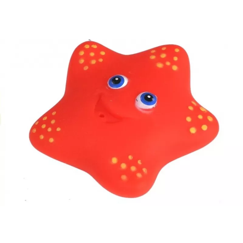 LEAN TOYS Jūros gyvūnų rinkinys maudynėms, guminis žvejybos sietelis, 12 vnt.