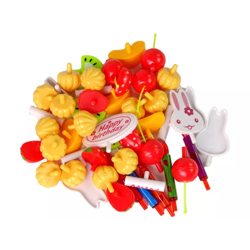LEAN TOYS Saldumynų, pyragų ir sausainių rinkinys su Velcro dekoracijomis „Pasidaryk pats“