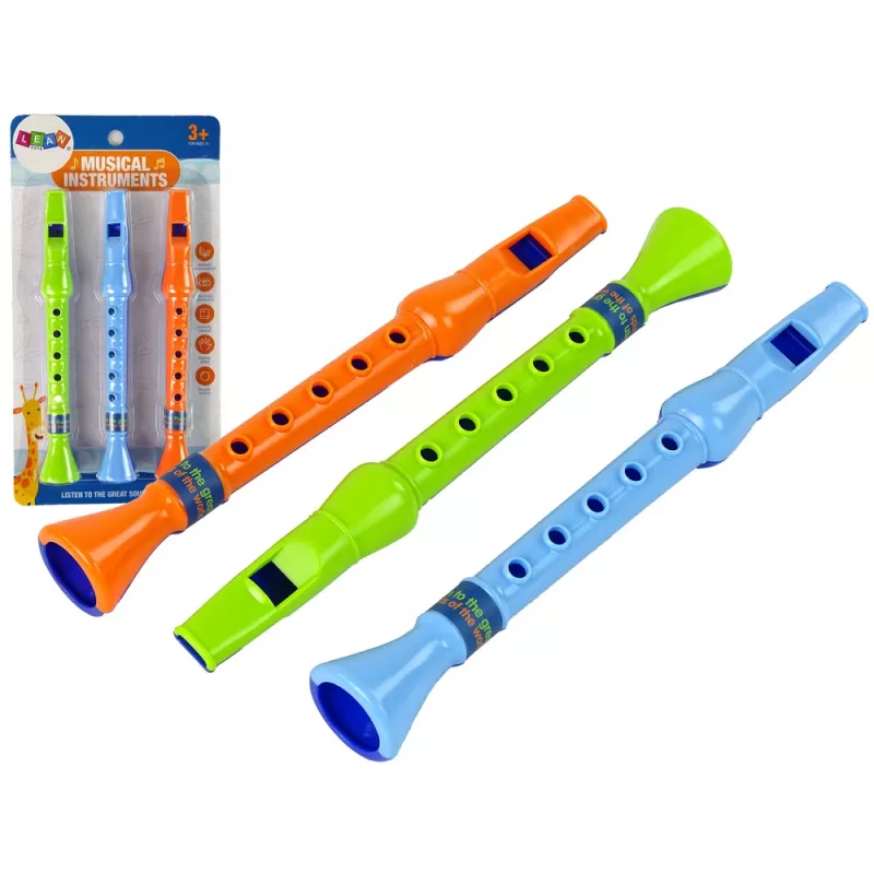 LEAN TOYS Trijų fleitų rinkinys vaikams „Gyvūnai“