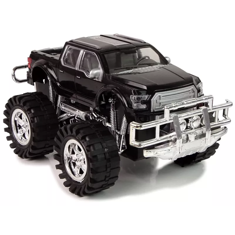 LEAN TOYS Transporto priemonių rinkinys Juodas monstrų sunkvežimis Baltas kemperis 58 cm