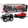 LEAN TOYS Transporto priemonių rinkinys Juodas monstrų sunkvežimis Baltas kemperis 58 cm