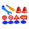 LEAN TOYS Transporto priemonių rinkinys Policija Gaisrinė Automobilių vežėjas Atsukami automobiliai