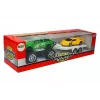 LEAN TOYS Transporto priemonių rinkinys: geltoni sportiniai automobiliai ir žalios visureigiai su inerciniu mechanizmu