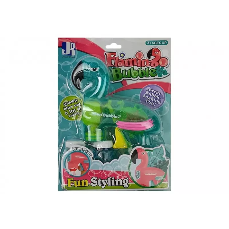 LEAN TOYS Soap Bubble Gun Flamingo Blue